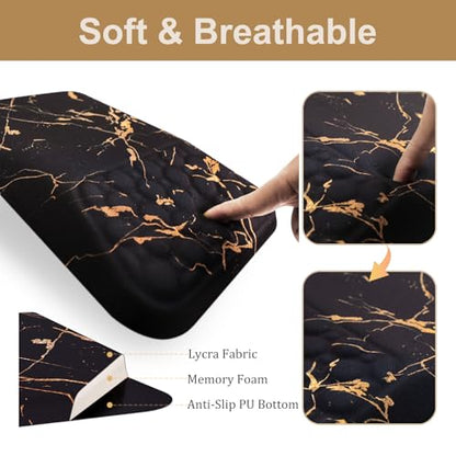 Ospelelf Black Keyboard Wrist Rest Ergonomic Mouse Pad with Wrist Rest, Wrist Rest for Computer Keyboard, - color: Black Marble