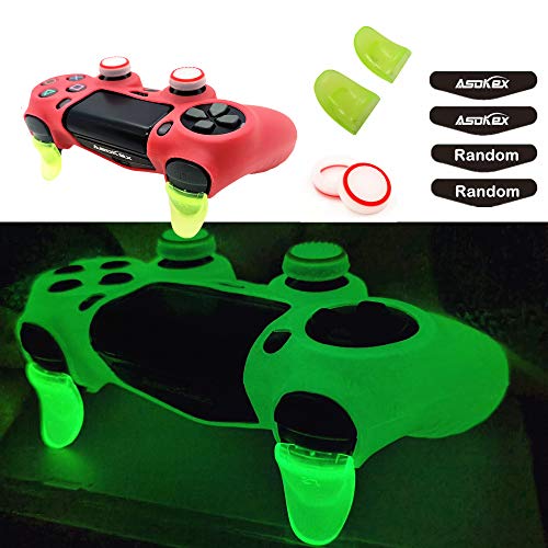 Ps4 Controller Skin Silicone Case Grip Glow in Dark Protective Cover for PS4/slim/Pro Dualshock 4 Controller(Glow red) - color: Glow red