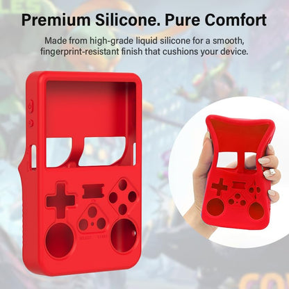 Silicone Case for R36S Handheld Game Console Protective Case with Lanyard Button Cover Accessory for Gift (Red) - color: Red