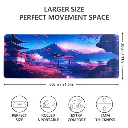 Gaming Mouse Pad XL XXL with World Map(31.5 x 11.8in),Desk Mat&Large Mouse Pad Keyboard Mat 3MM Anti Slip and Waterproof Rubber Mouse Pad(Land of Dreams) - color: Land of dreams