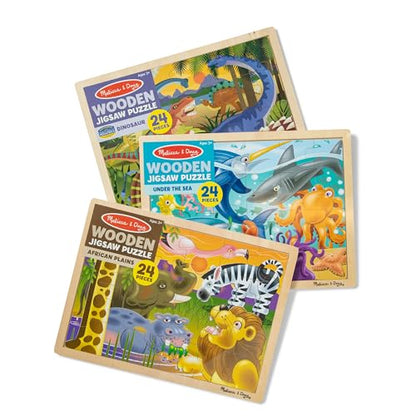 Melissa & Doug Jigsaw Puzzle Bundle (Dinosaur,Safari and Ocean) - style: Bundle: Dinosaurs, Safari, Under the Sea