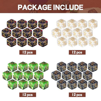 Sumind 48 Pcs Counter Dice -1/+1 Counters Ability Keyword Counters Buff Tokens 6 Sided Dice Gifts Compatible with CCG TCG Cards Gaming Accessory (Black Jade & Pearl) - style: Black Jade & Pearl