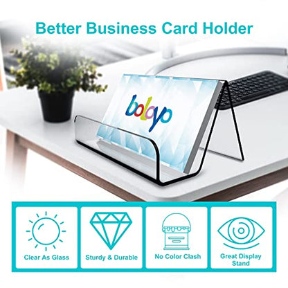 Boloyo Acrylic Business Card Holder for Desk , 6PC Business Card Display Stand Desktop Name Card Organizer Capacity 60 Cards - style: 6PC