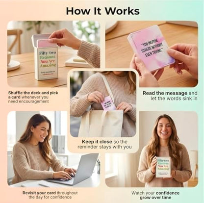 Isaac Liev Affirmation Cards for Women, Men & Teens – 52 Uplifting Positive Quotes & Inspirational Messages - style: Amazing Affirmation