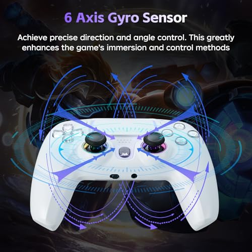 DOYO Wired PS5 Controller for PlayStation 5, PC, PS4, USB Gamepad Joystick for Windows 7/8/10, Laptop, Steam - Hall Effect Trigger, Dual Vibration, Turbo, 6 Axis Gyro Sensor, 3.5mm Audio Jack - color: White-Wried