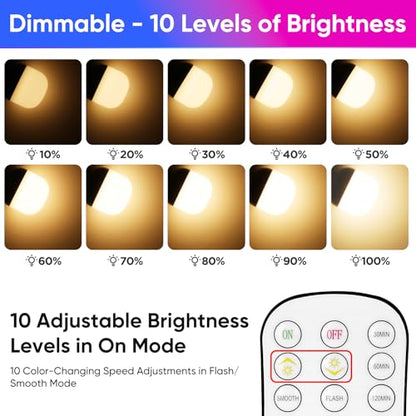 Rechargeable Battery Operated Light Bulb Set with Magnetic 3 in 1 Charging Station & Remote Control, Wireless Dimmable Detachable LED Bulb with 15 Colors Selectable for Wall Sconce, Non-Hardwired - size: 3 Pack