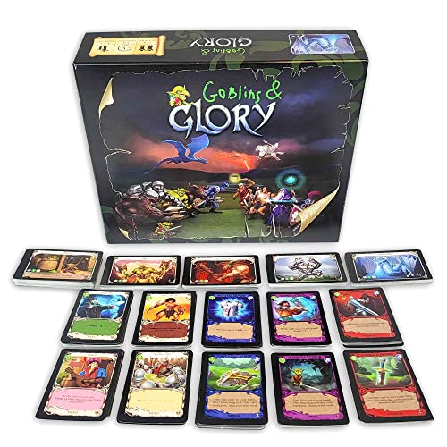 Goblins & Glory Strategy Board Game – Fantasy Deck Building Adventure with Heroes, Monsters & Quests – Fun Card Game for Adults & Teens, Ages 14+, 3–5 Players, 30+ Minute Gameplay