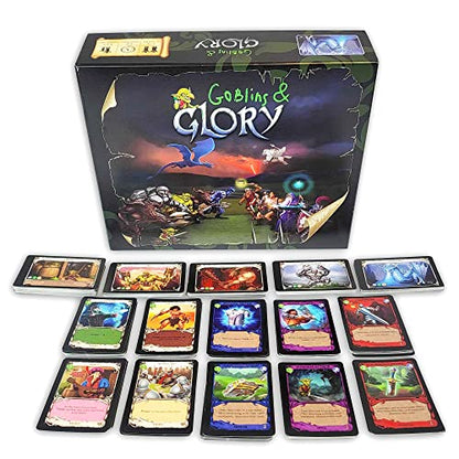 Goblins & Glory Strategy Board Game – Fantasy Deck Building Adventure with Heroes, Monsters & Quests – Fun Card Game for Adults & Teens, Ages 14+, 3–5 Players, 30+ Minute Gameplay
