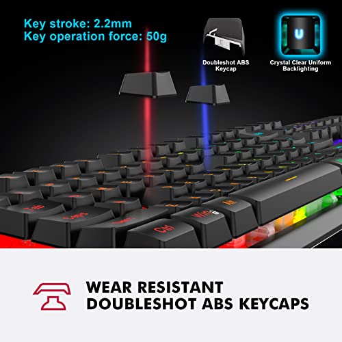 NPET K10V3 Wired Gaming Keyboard and Mouse Pad, RGB 10 Zone Backlit, Spill-Resistant Design, Quiet Silent USB Membrane Keyboard and Wrist Support for Desktop, Computer, PC