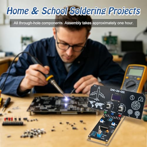 PEMENOL DIY Flight Simulator Soldering Kit, Build an Interactive Electronics Project with LCD Display, Sound Effects & LED Lights, STEM Learning Kit for Teens, Students & School Projects