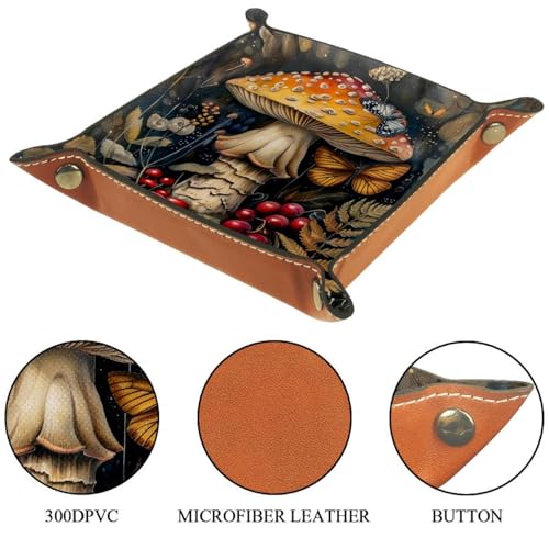Mushroom Berries Butterfly Dice Tray Dice Rolling Tray Folding Dice Holder for Dice Games, Like RPG, DND and Other Table Games - color: Multi 3