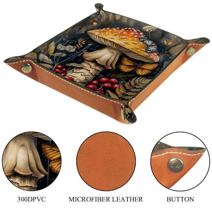 Mushroom Berries Butterfly Dice Tray Dice Rolling Tray Folding Dice Holder for Dice Games, Like RPG, DND and Other Table Games - color: Multi 3
