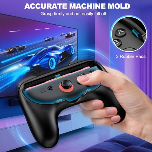 EXTREMECOOL Switch 2 Controller Grip Compatible with Nintendo Switch 2 (2025) for Joycon Controller, Plug and Play Joypad Grip, 2 Pack Joy Con Comfort Grips for Nintendo Switch 2 Accessories Kit Black - size: S-Joypad Size