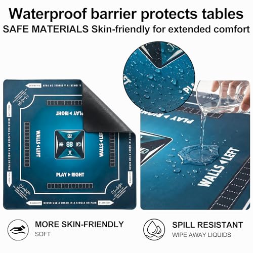 Rolled Shipping Mahjong Mat for Table 32.4''x32.4'', No Creases, Mah Jongg Mat with Carrying Bag for American Mahjong, Poker, Board Games, Card Games & Dominoes (Navy Blue) - color: Navy Blue