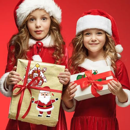 24 Sheets Christmas Make a Face Stickers for Kids Toddlers Xmas Gift Stickers Make Your Own Characters Mix and Match Sticker, Xmas Holiday Sticker Christmas Party Games