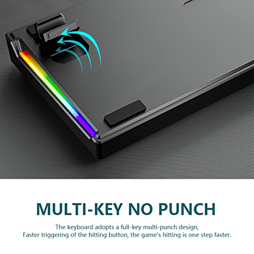 60% Percent Keyboard with Detachable USB-C Small Mechanical Gaming Keyboard Portable 61 Keys Wired Keyboards with Variety RGB Backlit Waterproof White Gaming Keyboards Mini for Pc 11.81x4.13x1.38in