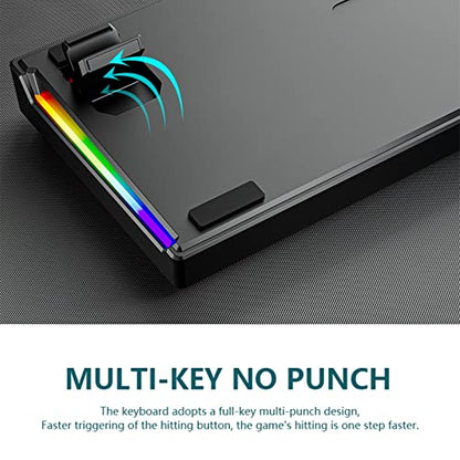61 Keys Backlight Gaming Keyboard 60 Percent Mechanical Keyboard with Blue Switches for Windows Pc Gaming Keyboards Wired Light Up Mini Keyboards Birthday Gifts
