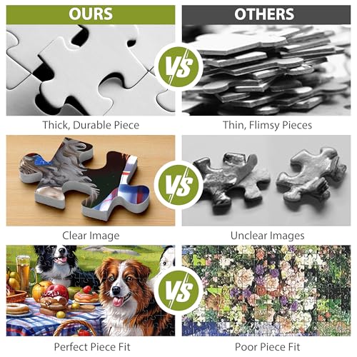 500 Pieces Puzzles for Adults–Dogs Jigsaw Puzzle for Adults Elderly–Recycled Paper Puzzle 500 Pieces–Challenging Family Activity Game Gift for Family Friends Men Women Seniors (21x15in) - style: Dog Puzzles