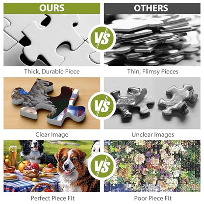500 Pieces Puzzles for Adults–Dogs Jigsaw Puzzle for Adults Elderly–Recycled Paper Puzzle 500 Pieces–Challenging Family Activity Game Gift for Family Friends Men Women Seniors (21x15in) - style: Dog Puzzles
