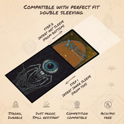 Blue-Black Guild - MTG Card Sleeves, 104ct, Standard Size, Smooth | Perfect for Double Sleeving, Smudge Resistant Matte Back, Standard 66x92mm - Compatible with Magic The Gathering & TCG Cards - color: Dimir