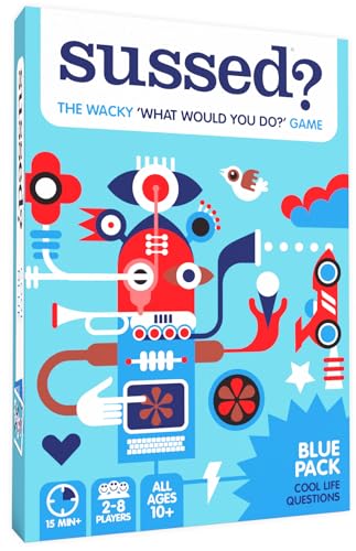 SUSSED The Wacky ‘What Would You Do?’ Social Card Game - Easy Fun for Teens, Boys, Girls, Tweens - Travel Size Game for Road Trips - Kids Ages 10+ & Adults - Cool Blue Deck - color: Cool Blue (Cool Life Questions Theme)