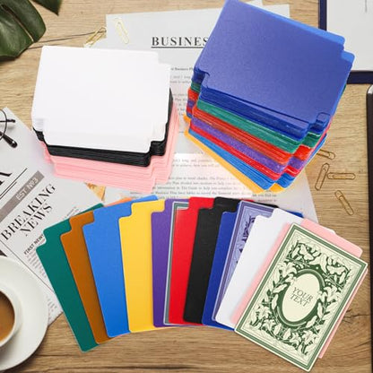 Frcctre 250 Pcs Trading Card Dividers, 2.7 x 3.75 Inch Plastic Playing Card Separators Cards Page Deck Box Dividers for Office Games Sports Cards, 10 Colors