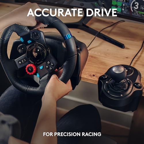 Logitech G29 Driving Force Racing Wheel and Pedals, Force Feedback, Real Leather + Logitech G Driving Force Shifter - For PS5, PS4 and PC, Mac - Black - style: PS5, PS4, PC/Mac