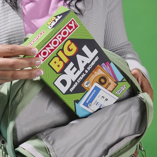 Monopoly Big Deal Card Game | Oversized Giant Large Cards for Family Fun | Ages 8+ | 2 to 5 Players | 15 Mins. | Travel Games for Kids and Adults