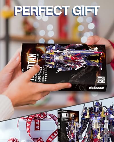 Piececool 3D Metal Puzzles Mecha Model Kits-The Titan Figure Model Building Blocks Kits for Adults, DIY Brain Teaser 3D Puzzle for Men Teen Students Hobbies Fidget Gifts -157 Pcs - color: Black Knight