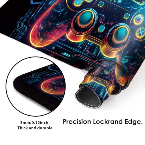 Galdas Gaming Mouse Pad XXL XL Large Long Extended Big Mousepad Non-Slip Rubber Keyboard Mouse Pad with Stitched Edges for Laptop Home Office (31.5x11.8x0.08 Inch) … (Handle) - color: Handle