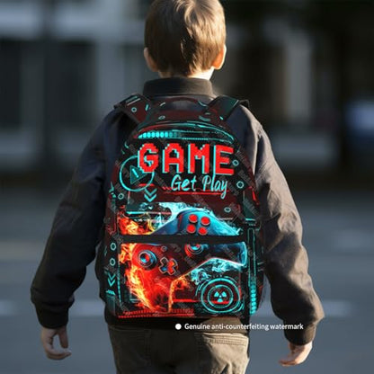 School Backpack for Boys- Video Game Backpacks Boys Backpack for Kids Children Teens Elementary Middle School - Students Bookbag Ages 6-18, Game Bookbag Travel Back Pack - color: Gamepad
