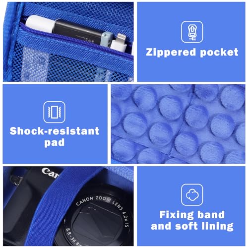 ProCase Hard Shell Digital Camera Case for Canon G7X Mark III Mark II, Sony Cybershot, PowerShot SX740, Ricoh GR III, Kodak Pixpro, Compact 4K Vlogging Small Cameras Travel Carrying Storage Bag -Blue - color: Blue
