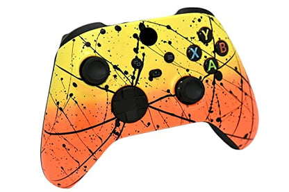 Hand Airbrushed Fade Custom Controller Compatible with Xbox Series X/S & Xbox One (Series X/S Orange & Yellow) - color: Series X/S Orange & Yellow