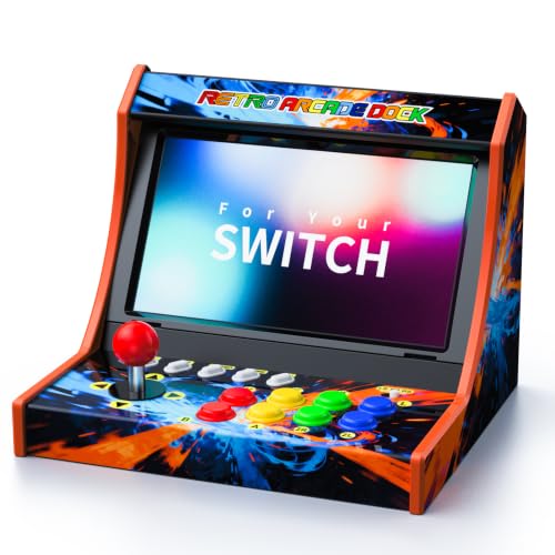 Retro Switch Arcade Stick,Screenshot Version (Screen Not Included) | Arcade Fighting Games Cabinet for Switch,OLED&Switch 2.Features Screenshot(No-voice),LED Indicators and Programmable Buttons