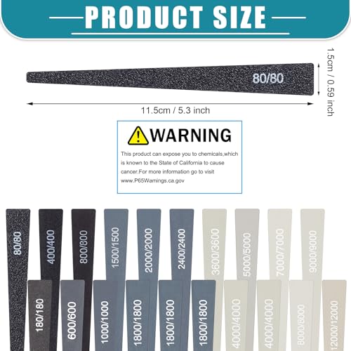 Honoson 20 Pcs Sanding Sticks for Plastic Models 3D Print Polishing Sticks Assorted Metal and Wood Sanding Tools Accessory for Model Craft Amateur Beginner(Low Grits and High Grits,Groovy Style) - style: Groovy Style