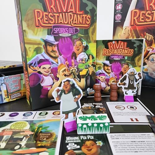 Gap Closer Games Rival Restaurants: SPORKS Out | Expansion with 5 New Chefs, Unique 3D SPORK Powers, Global Culinary Themes, For Ages 10+, 2-6 Players