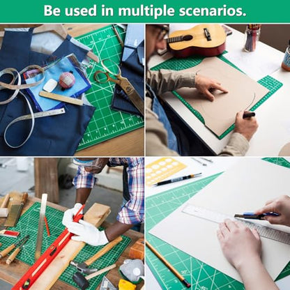 ArtAt A3 Self Healing Cutting Mat 12''x18'' 5 pack | Double-Sided 5-Ply Craft Cutting Board with Grid ,Slip-Resistant Cutting Mat for Fabric,Quilting, Crafts & Hobbies(Green) - color: Green, size: 18"L x 12"W（5pcs）