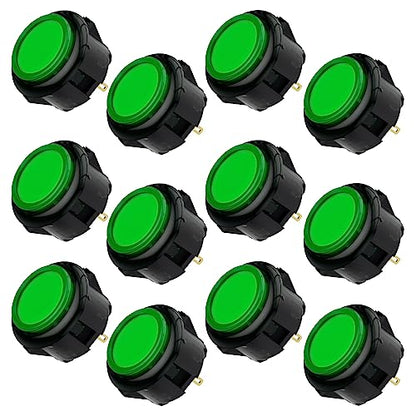 Qanba Gravity KS Mechanical Shafts Silent Pushbutton 24mm Snap-in (Boxed (Clear Green Black E09(12 pcs) - color: Clear Green Black E09(12 pcs）