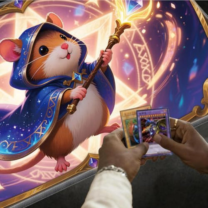 for MTG Playmat, for TCG Play Mat, 24 x 14 inches, Magic Game Card Mat Commander Playmat,Trading Card Inked Game Mat,Battle Game Rubber Non-Slip Mat - Hamster - color: Hamster