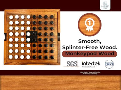 BSIRI Wooden Reversi Othello Board Game Classic Strategy Games of Family for Adults and Senior Wood Black and White Pieces and Great Gifting with Genuine Wood Looks Decoration Othelo 8 x 8 Inches. - style: Classic Othello Game