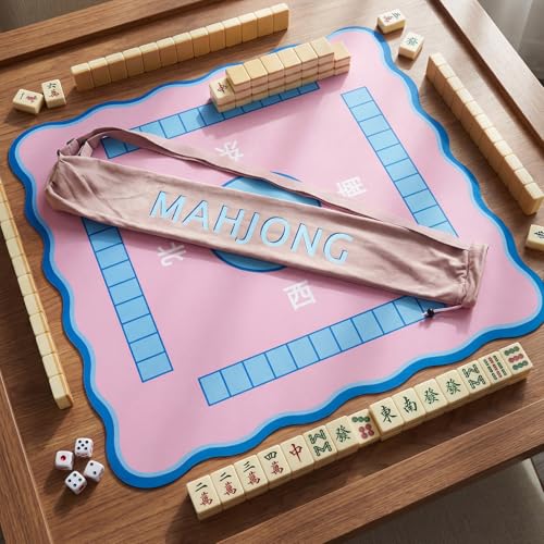 35 Inch Long Velvet Mahjong Mat Bag Cute Double Strapped Drawstring Mahjong Mat Holder Lightweight Carrying Bag for Board Games Outdoor Travel Storage-Mat Not Include(Purple,1 Pc) - color: Purple
