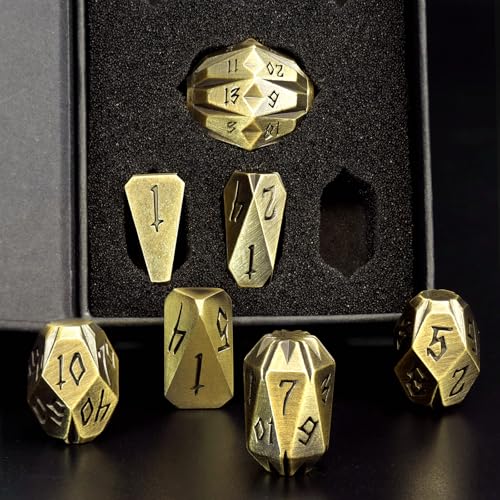 ZHOORQI Metal DND Dice Stonehenge Polyhedral Die Set for RPG(JS-Bronze | D and D Dice, 7Pcs/Set Unique Cool Dice, Perfect Dice Gifts for Dungeons and Dragons RPG Role Play Games - color: Jsz-bronze