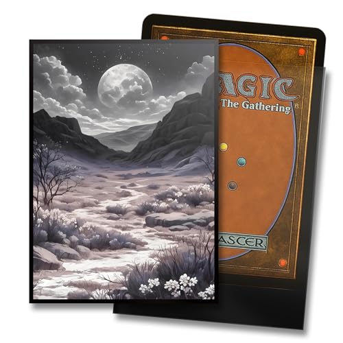 MTG Card Sleeves - Scrubland(White Black) - Fantasy Dual Lands Series - Ultra Clear Front & Matte Finish Back, 100 Count Standard Size TCG Art Sleeves for Magic The Gathering - color: Scrubland(white Black)