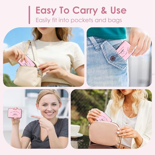 Credit Card Holder Pink, RFID Wallet Women Pocket Small Card Holder, You Are Pretty Travel Business Card Case Metal RFID Blocking Card Organizer for Women Men - color: Pink Bow You Are Pretty