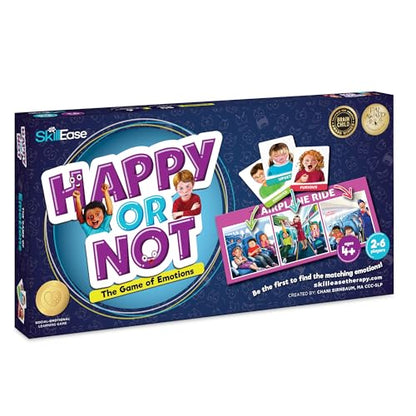 SkillEase Happy or Not, Bingo Emotions and Feelings Activity for Social Skills, Social Emotional Learning Activities, Therapy and Counseling Game for Kids, Speech Therapy Autism Game,