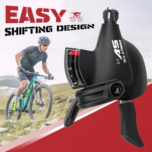 WEEROCK Bike Shifter Lever 9 Speeds Right Thumb Gear Shift Lever for MTB | 2:1 Pull Ratio, Gear View Window, Smooth Shifting, for Mountain Bike, Touring Bike, Fold Bike, Flat-bar Road Bike, Kid Bike - color: Right 9 Speed