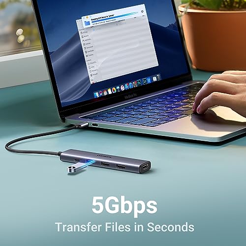 UGREEN USB C Hub 5 in 1 Multiport USB Adapter 4K HDMI, 100W Power Delivery | 3 USB-A Data Ports, USB C Dongle,compatible with MacBook Pro/Air M5/M4/M3/M2/M1, iPad Pro, iMac, iPhone 17 Pro/Pro Max
