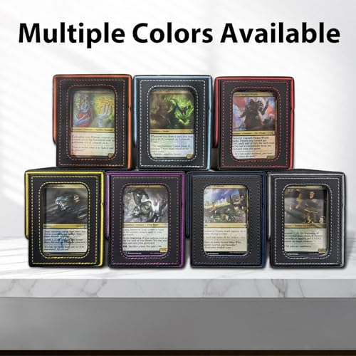 MTG Deck Box with Commander Display,Magnetic Card Storage Box Fits 100 Double Sleeved Cards,with 2 Dividers And 1 Mini Snap Card Holder Black/Yellow - color: Black/Yellow