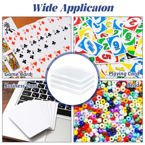 24PCS Playing Card Case, 3.8 x 2.7 x 0.8 Inch Plastic Playing Card Box Clear Card Game Storage Organizer, Empty Standard Size Card Deck Cases, NO Cards