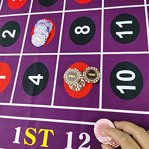 BALIKEN 84x42 Inches Roulette Table Mat & Craps Table Top Casino Felt Professional Grade Mat
